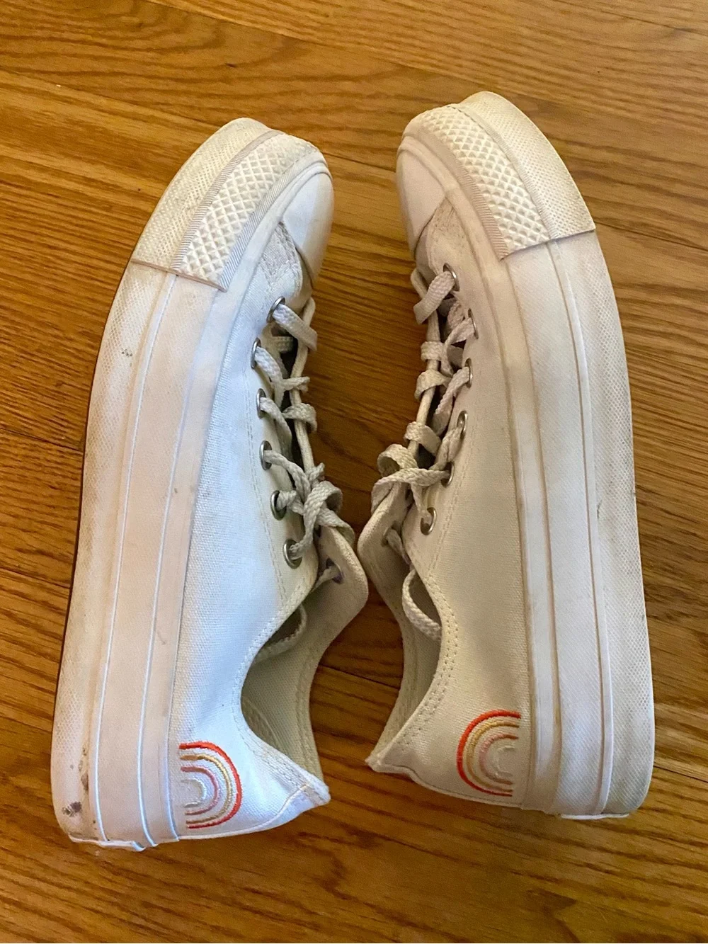 Womens Converse Lift Sunshine Shoes 8.5 Sun and Rainbow Accents